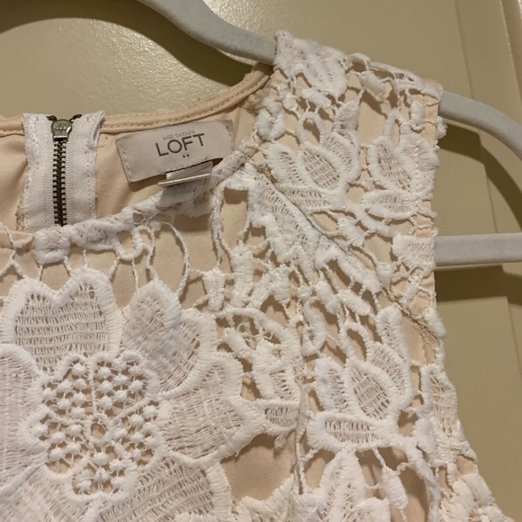 LOFT cream/nude lace overlay dress - Picture 11 of 13